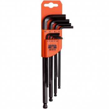 Juego de 9 llaves hexagonales largas "allen" con punta-bola ref. be-9770 - Rationalstock.es