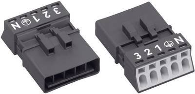 WAGO 890-215 Netz-Steckverbinder WINSTA MINI Stecker, gerade Gesamtpolzahl: 4 + PE 16 A Schwarz 1 St.