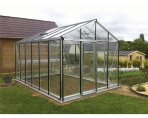 Janssens Gewächshaus inkl. Sicherheitsglas 4 mm 236 x 458 cm aluminium