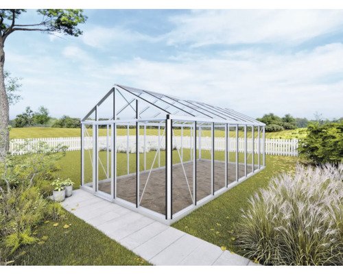 Janssens Gewächshaus inkl. Sicherheitsglas 4 mm 310 x 605 cm aluminium