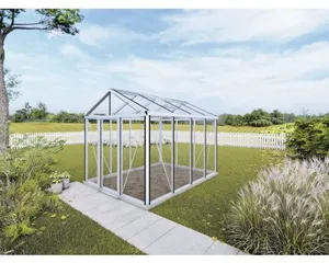 Janssens Gewächshaus inkl. Sicherheitsglas 4 mm 236 x 310 cm aluminium
