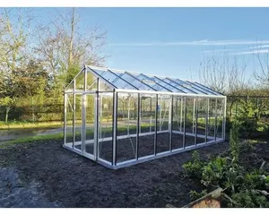 Janssens Gewächshaus inkl. Sicherheitsglas 4 mm 384 x 605 cm aluminium