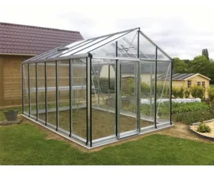 Janssens Gewächshaus inkl. Sicherheitsglas 4 mm 236 x 310 cm aluminium