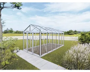 Janssens Gewächshaus inkl. Sicherheitsglas 4 mm 236 x 458 cm aluminium