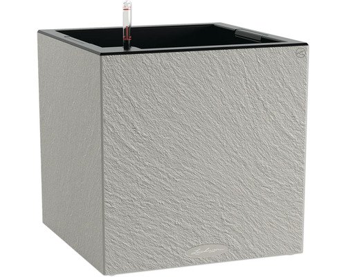 Pflanztopf Lechuza Canto Slatestone 40 cm x 40 cm x 40.8 cm schiefergrau inkl. Erdbewässerungssystem, Pflanzeinsatz und Wasserstandsanzeiger