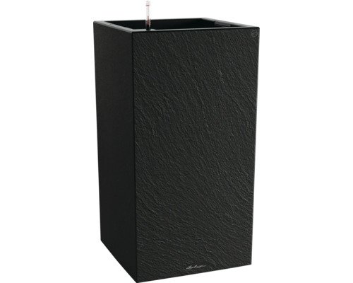 Pflanzkübel Lechuza Canto Slatestone Kunststoff 40 x 40 x 75,8 cm graphitschwarz inkl. Erdbewässerungssystem, Pflanzeinsatz und Wasserstandsanzeiger