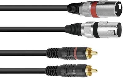 OMNITRONIC Adapterkabel 2xXLR(M)/2xCinch 3m sw