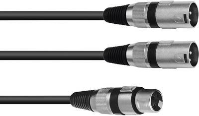 OMNITRONIC Adapterkabel XLR(F)/2xXLR(M) 0,5m sw