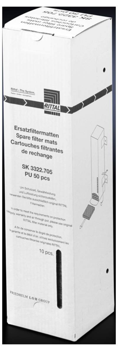 Rittal SK 3322.705 Ersatz-Filtermatte (B x H x T) 120 x 120 x 12 mm 50 St.