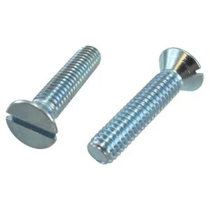 3/8"-16 X 6" Zinc Plated Flat Head Slotted Machine Screw (Quantity of 1)