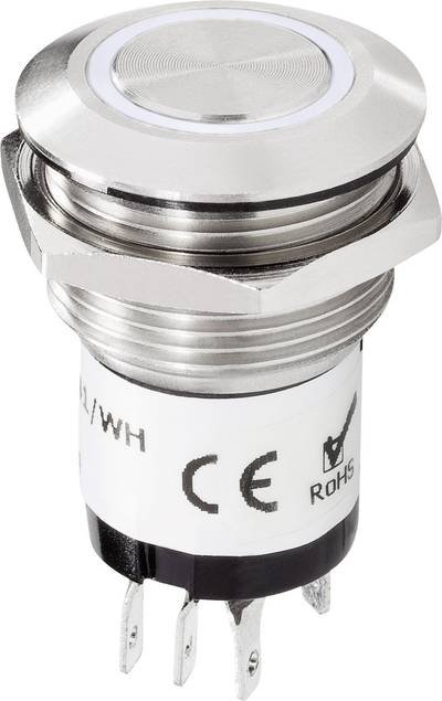 Renkforce RF-4707814 Klingeltaster 1fach Edelstahl, Weiß 24 V DC/ 2 A, 24 V AC/ 1 A