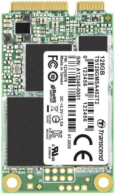 Transcend MSA452T2 128 GB Interne mSATA SSD SATA 6 Gb/s Industrial TS128GMSA452T2
