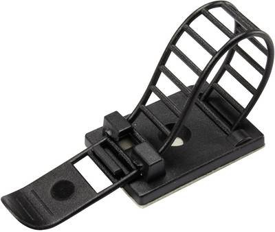 TRU COMPONENTS WCT-85 Befestigungssockel selbstklebend, schraubbar 1206772 Bündel-Ø-Bereich 22 mm (max) mit Befestigungs