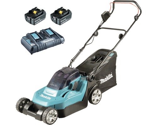 Akku- Rasenmäher MAKITA DLM432PT2 inkl. 2 x Akku 5 Ah und Doppelladegerät