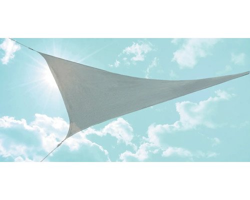 GARDEN PLACE CORALIE Dreiecksonnensegel 3,6 x 3,6 x 3,6 m, HDPE 135 g/m² wind- und wasserdurchlässig, grau