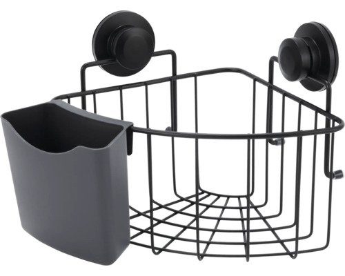 Eckduschablage form&style mit Saugbefestigung schwarz matt BIC-1297B DIS