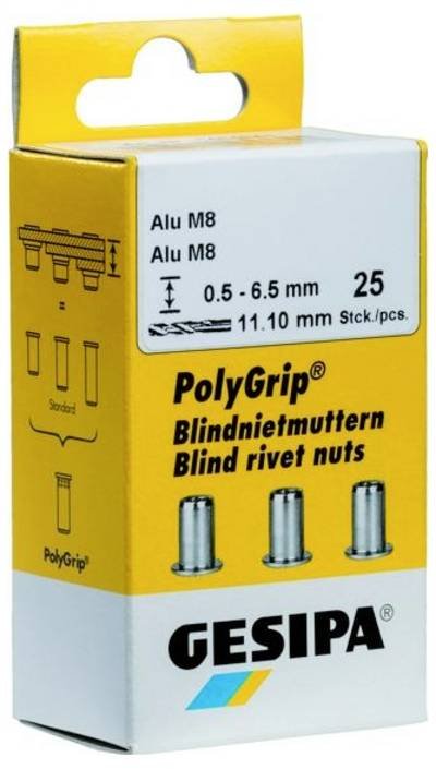 Gesipa 1464838 Blindnietmutter (Ø x L) 9 mm x 18 mm M6 Edelstahl 25 St.