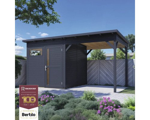 Gartenhaus Bertilo Pentus 2 inkl. Fußboden, Schleppdach 470 x 266 cm anthrazit