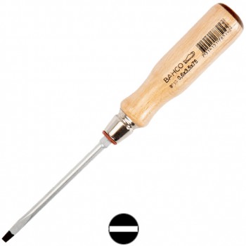 Destornillador de punta plana con mango de madera ref. 9710 - Rationalstock.es
