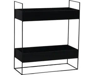 Pflanzkasten Lafiora Metall 40 x 13 x 45 cm schwarz