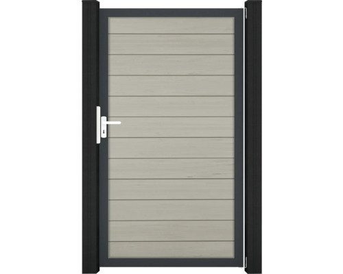 Einzeltor GroJa Solid DIN Universal vormontiert ohne Pfosten Rahmen anthrazit 150 x 180 cm sand