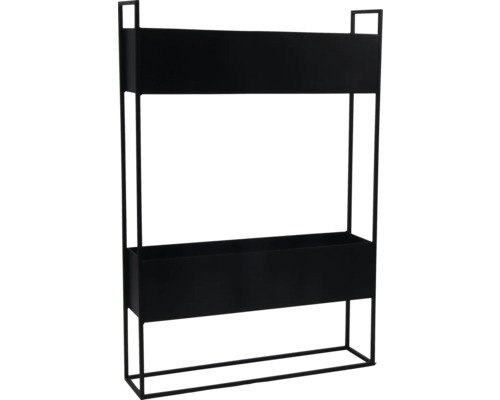 Pflanzkübel Hochbeet Lafiora Metall inkl. Pflanzvlies 50 x 13 x 75 cm schwarz