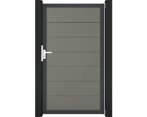 Einzeltor GroJa Solid Grande DIN Universal vormontiert ohne Pfosten Rahmen anthrazit 150 x 180 cm grau