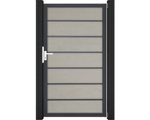 Einzeltor GroJa Flex Grande Premium DIN Universal vormontiert ohne Pfosten Rahmen anthrazit 150 x 180 cm sand