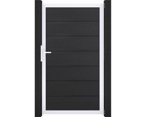 Einzeltor GroJa Solid Grande DIN Universal vormontiert ohne Pfosten Rahmen silber 150 x 180 cm anthrazit