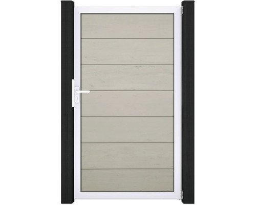 Einzeltor GroJa Solid Grande DIN Universal vormontiert ohne Pfosten Rahmen silber 150 x 180 cm sand
