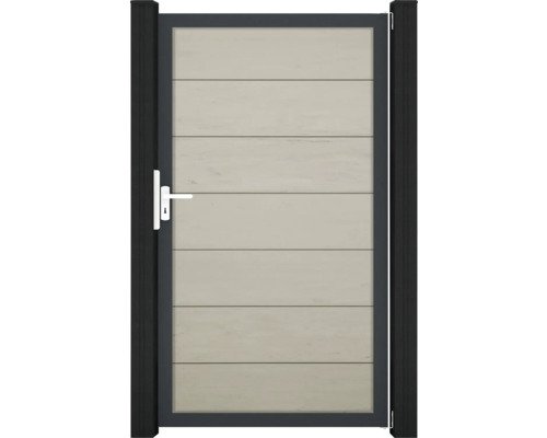 Einzeltor GroJa Solid Grande DIN Universal vormontiert ohne Pfosten Rahmen anthrazit 150 x 180 cm sand