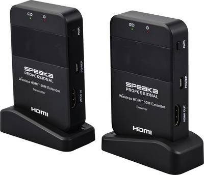 SpeaKa Professional SP-HDE-320 HDMI-Funkübertragung (Set) 50 m 5 GHz 1920 x 1080 Pixel