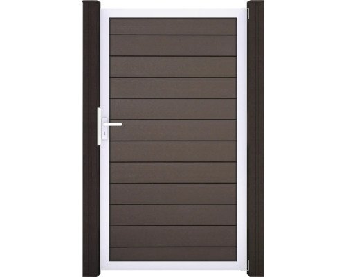 Einzeltor GroJa Solid DIN Universal vormontiert ohne Pfosten Rahmen silber 150 x 180 cm terra