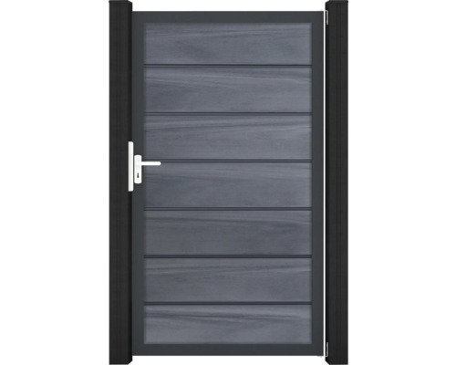 Einzeltor GroJa Flex Grande Premium DIN Universal vormontiert ohne Pfosten Rahmen anthrazit 150 x 180 cm steingrau