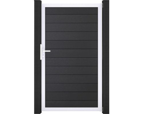 Einzeltor GroJa Solid DIN Universal vormontiert ohne Pfosten Rahmen silber 150 x 180 cm anthrazit