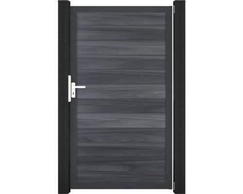 Einzeltor GroJa Solid DIN Universal vormontiert ohne Pfosten Rahmen anthrazit 150 x 180 cm steingrau