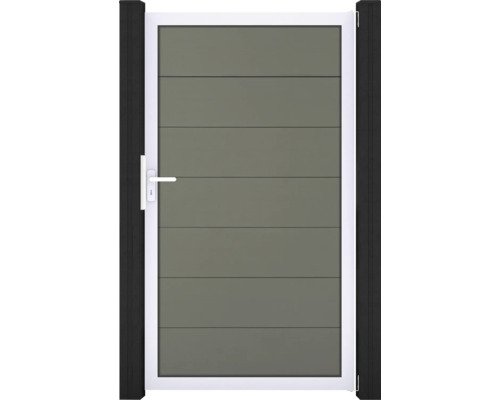Einzeltor GroJa Solid Grande DIN Universal vormontiert ohne Pfosten Rahmen silber 150 x 180 cm grau