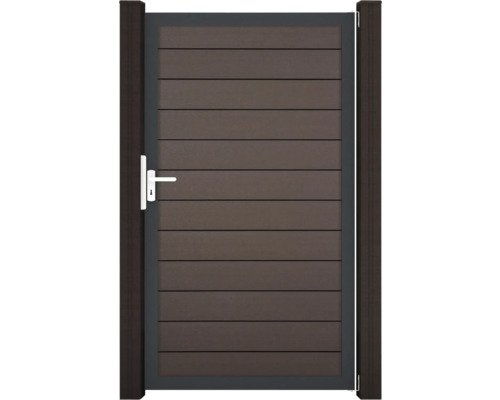 Einzeltor GroJa Solid DIN Universal vormontiert ohne Pfosten Rahmen anthrazit 150 x 180 cm terra