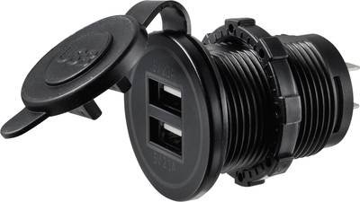 USB-Ladestecker mit 2 USB A-Anschlüssen Buchse, Einbau TC-9070412 TRU COMPONENTS Inhalt: 1 St.
