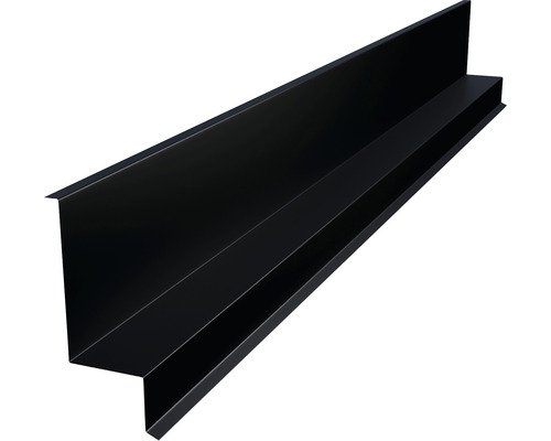 PRECIT Wandabschlussprofil für Click Stripes Trapez Tiefschwarz RAL 9005 2000 x 50 x 140 mm