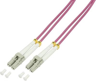 LogiLink FP4LC00 Glasfaser LWL Anschlusskabel 0.50 m Violett 50/125 µ Multimode OM4