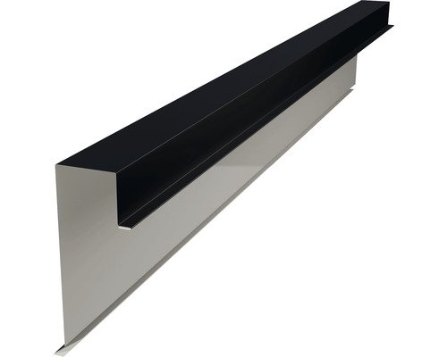 PRECIT Kantenwinkel für Click Stripes Trapez Tiefschwarz RAL 9005 2000 mm x 150 mm x 70 mm
