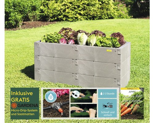 JUWEL Hochbeet Timber Aktions-Set 130x60x60 cm