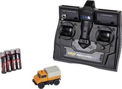 Carson Modellsport 500504125 MB Unimog U406 Kommunal 1:87 RC Modellauto Elektro LKW inkl. Akku, Ladegerät und Senderbatt