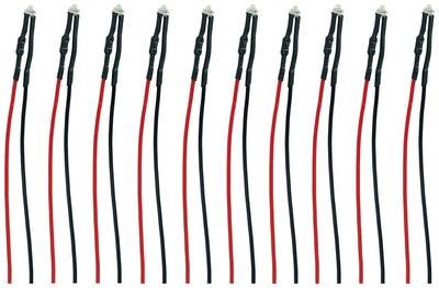TAMS Elektronik 81-30236-10-C LED mit Anschlussdrähten Rot, Klar 10 St.