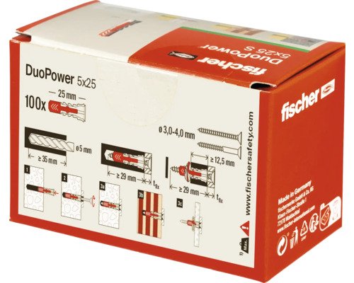 fischer Universaldübel DuoPower 5 x 25 mm 100 Stück