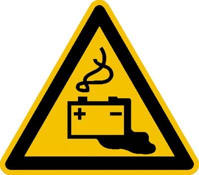 Warnschild Gefahren durch das Aufladen von Batterien Aluminium 200 mm ISO 7010 1 St.