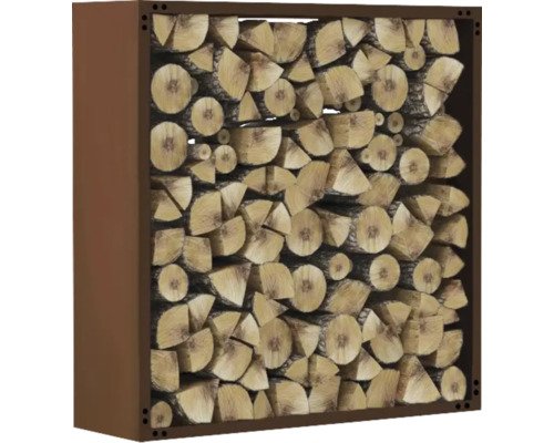 Kaminholzunterstand 119x119x35 cm braun
