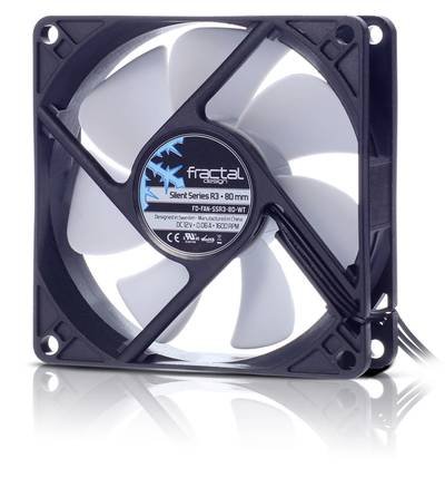 Fractal Design Silent Series R3 80 mm PC-Gehäuse-Lüfter Schwarz, Weiß (B x H x T) 80 x 25 x 80 mm