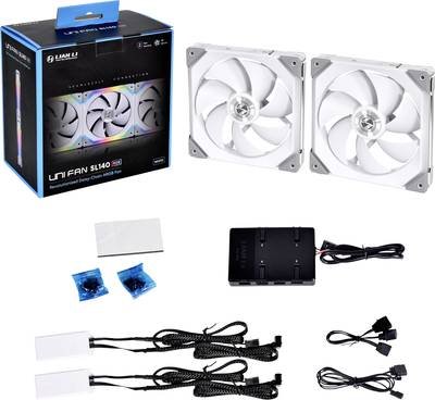 Lian Li UF-SL140-2W PC-Gehäuse-Lüfter Weiß (B x H x T) 140 x 140 x 25 mm inkl. LED-Beleuchtung
